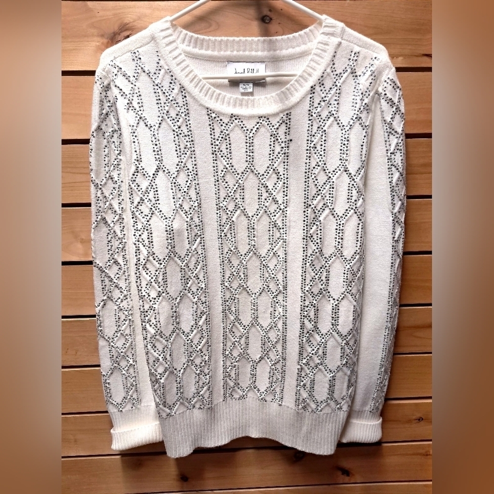 Joseph Ribkoff White Crew Neck Sweater - Picture 2 of 5